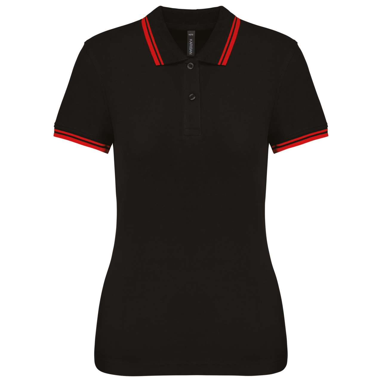 LADIE'S SHORT-SLEEVED POLOSHIRT WITH CONTRASTING PIPING
