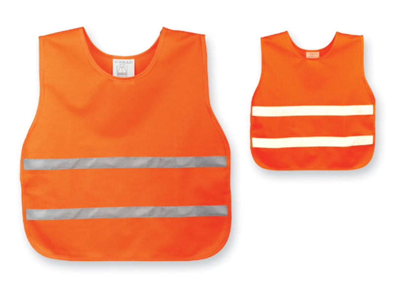 SKIBI II polyester safety vest for children, 6-9 years of age, Hexachrome orange