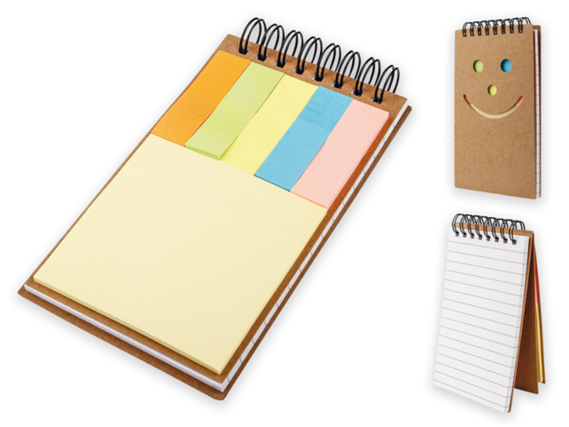 OKI notepad with sticky notes (25 pcs), Natural