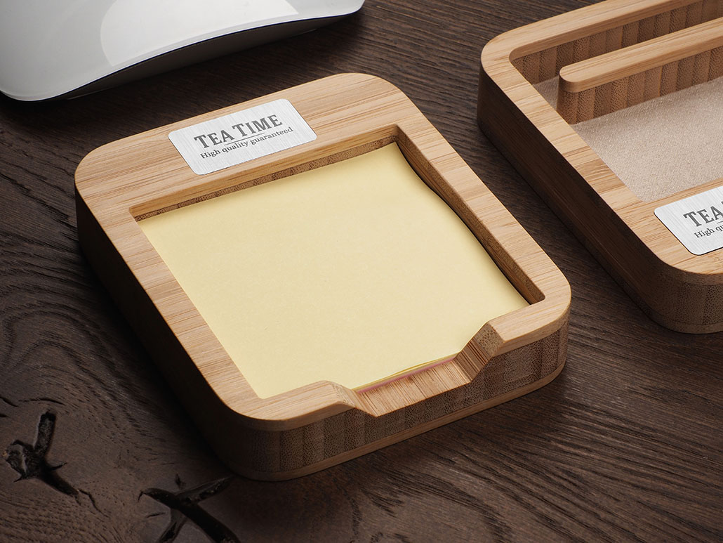 Wooden memo card box