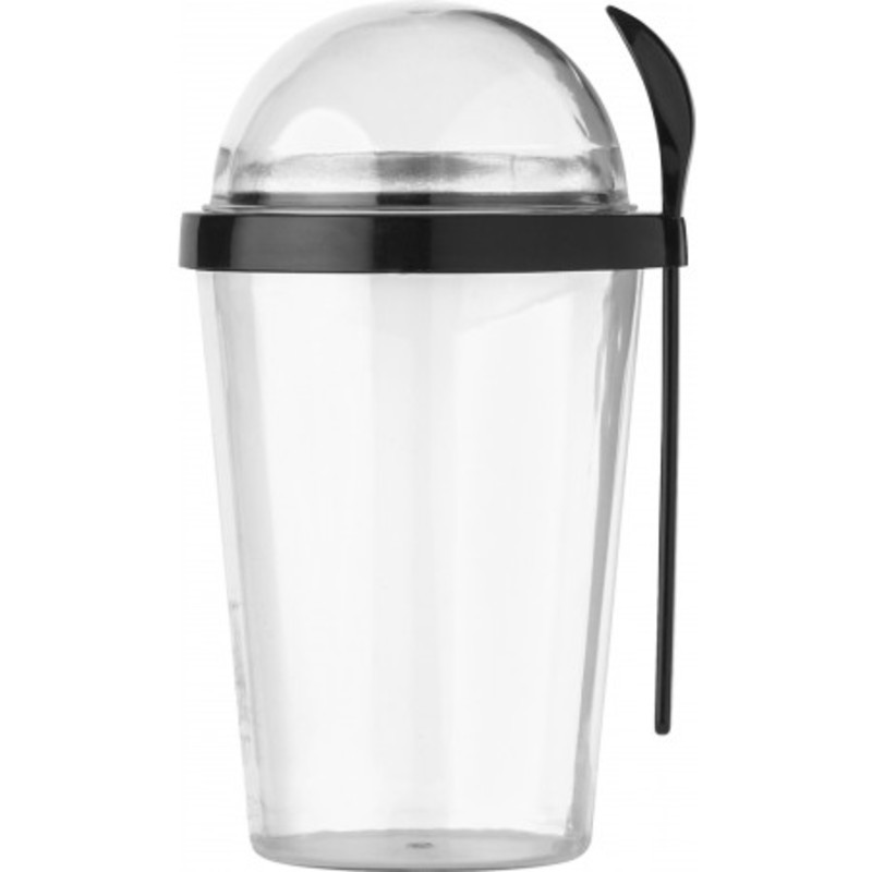 Breakfast mug with separate compartment on the top