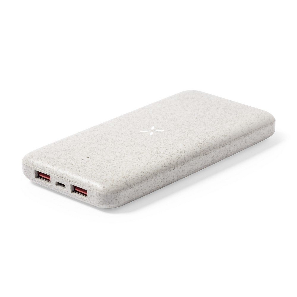 Wheat straw wireless power bank 8000 mAh, wireless charger 5W-10W