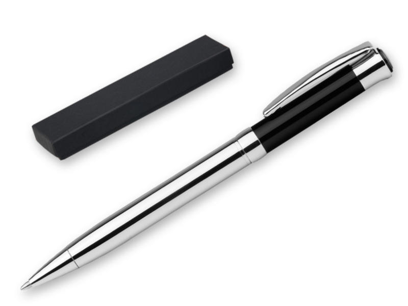 IRGA metal ball pen in gift box, blue refill, Black