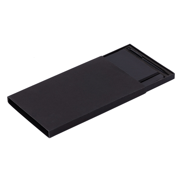 ABRANTES set of notebook and ballpoint pen, black