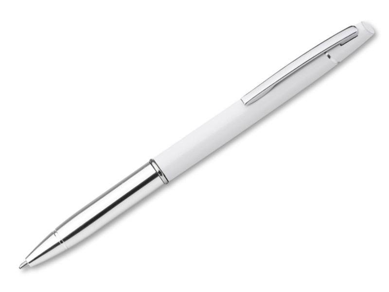 ANGELICA metal ball pen, blue refill, White