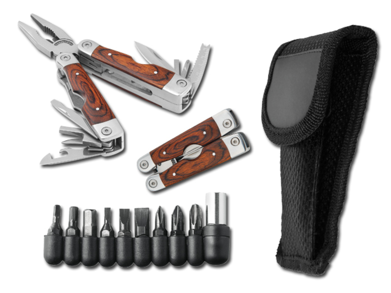 MAGNUM stainless steel pocket tool set in pouch, 19 functions, Natural