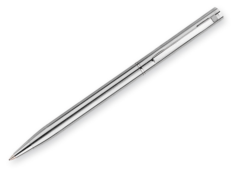 SLIM METAL metal ball pen, blue refill, Silver
