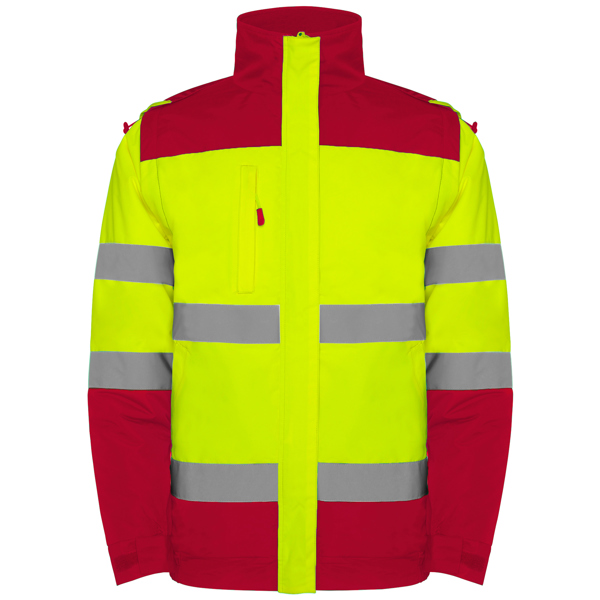 HV EPSYLON PARKA S/S JOB RED/FLUOR YELLOW