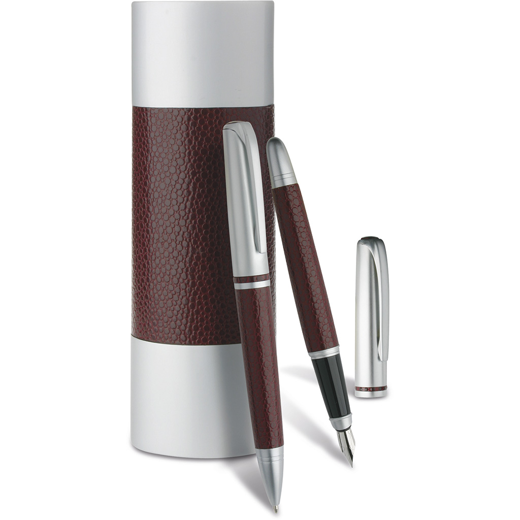 with ball pen and fountainpen in metal