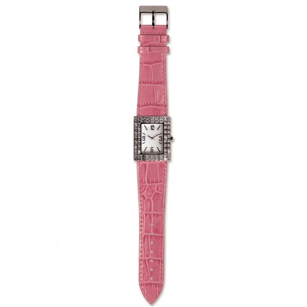 Lady analog watch with mother-of-pearl dial and relief index