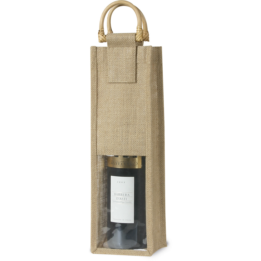 with cane handle and front see- through plastic window (bottle not included).