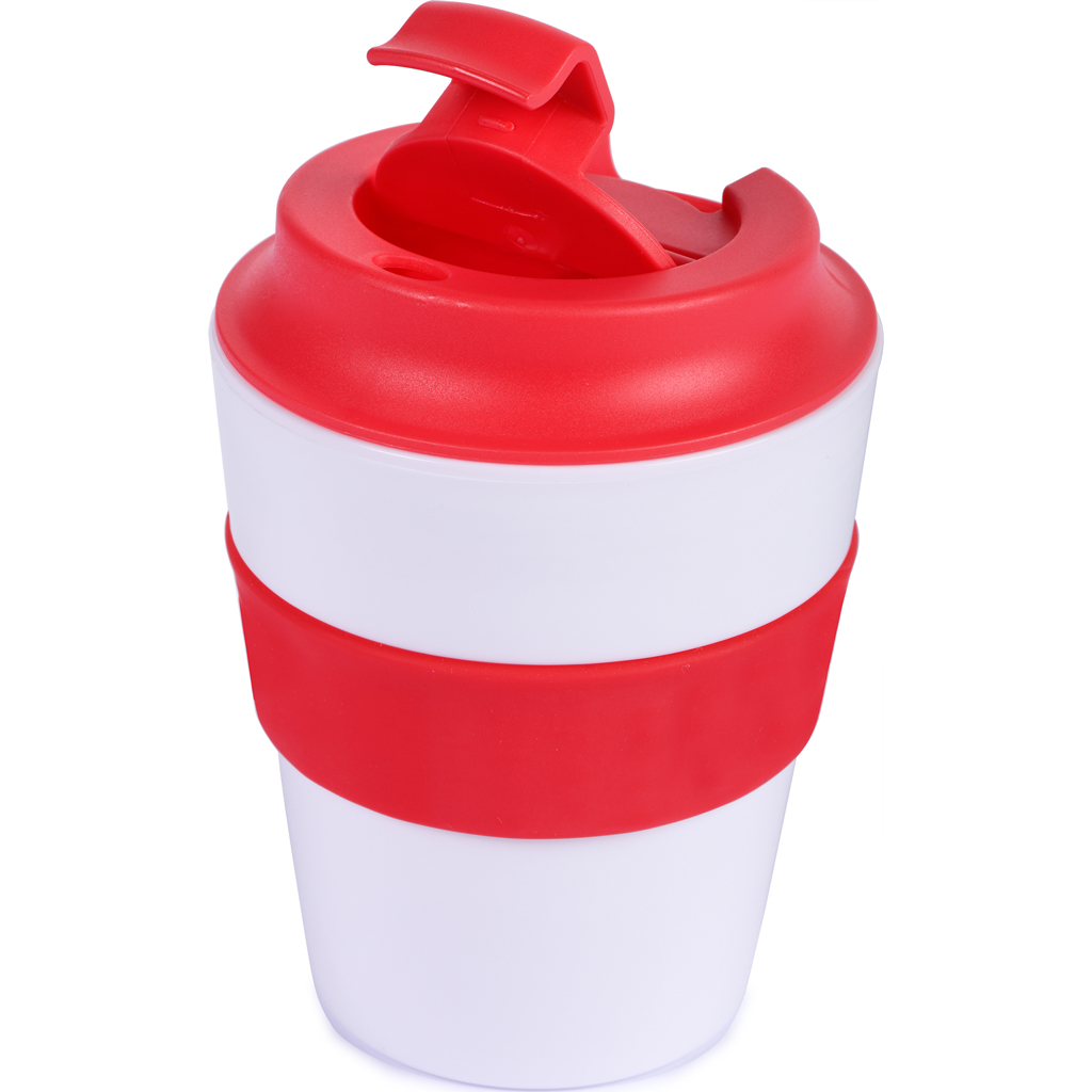 screwed lid with drinking opening with cap for closing