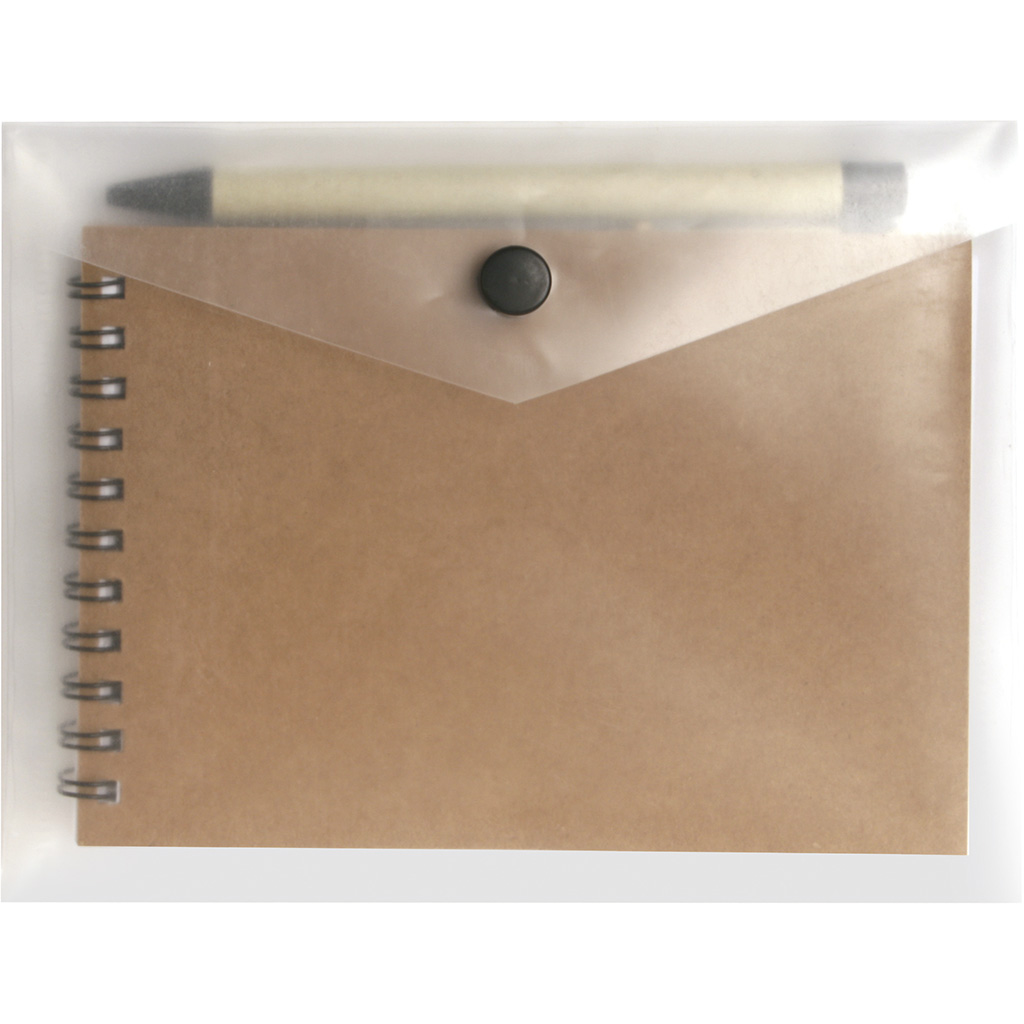 set of notebook (60 sheets)with ball pen  in recycled paper