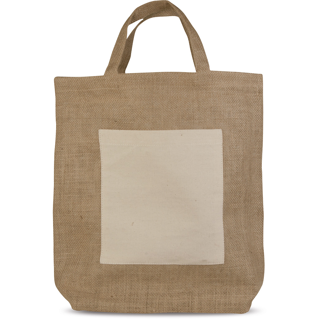 with front pocket in natural cotton (18,5x19,5 cm. about)
