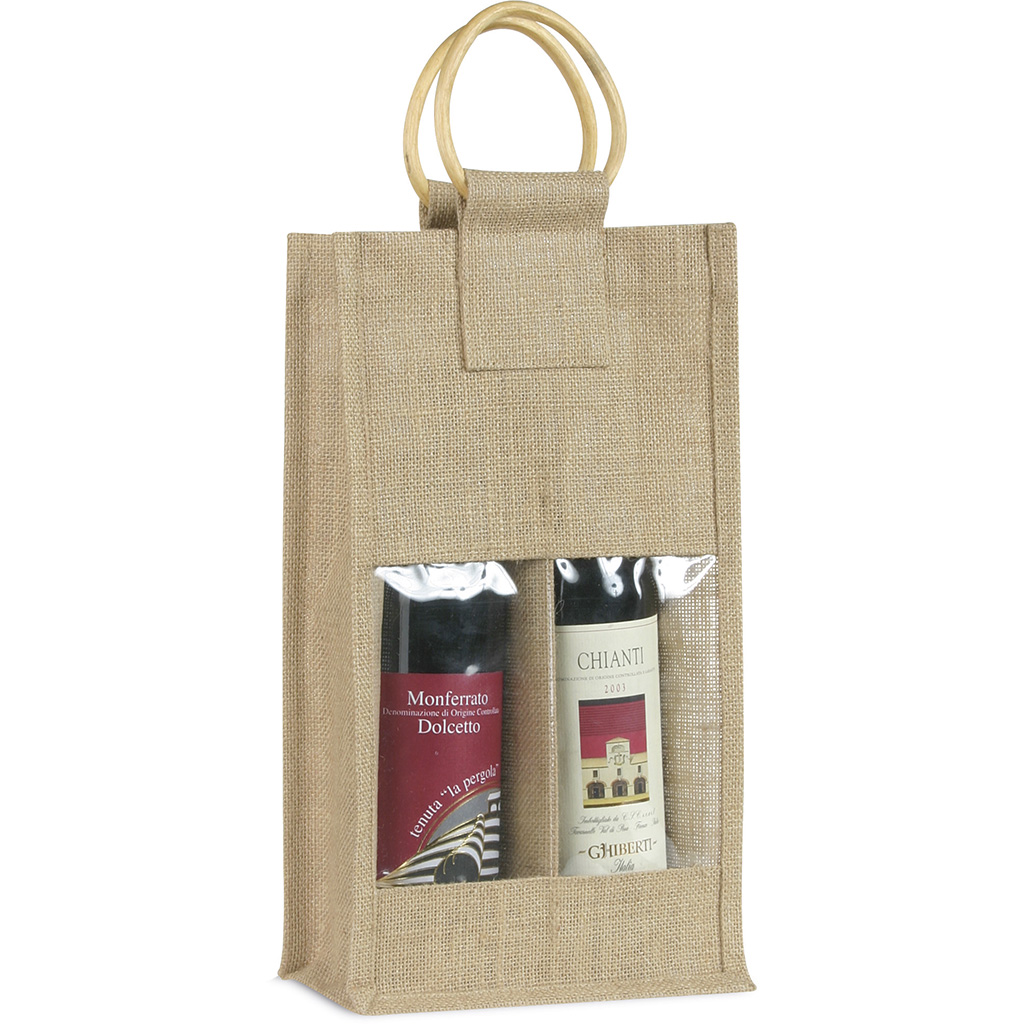 with cane handle and front see- through plastic window (bottles not included).