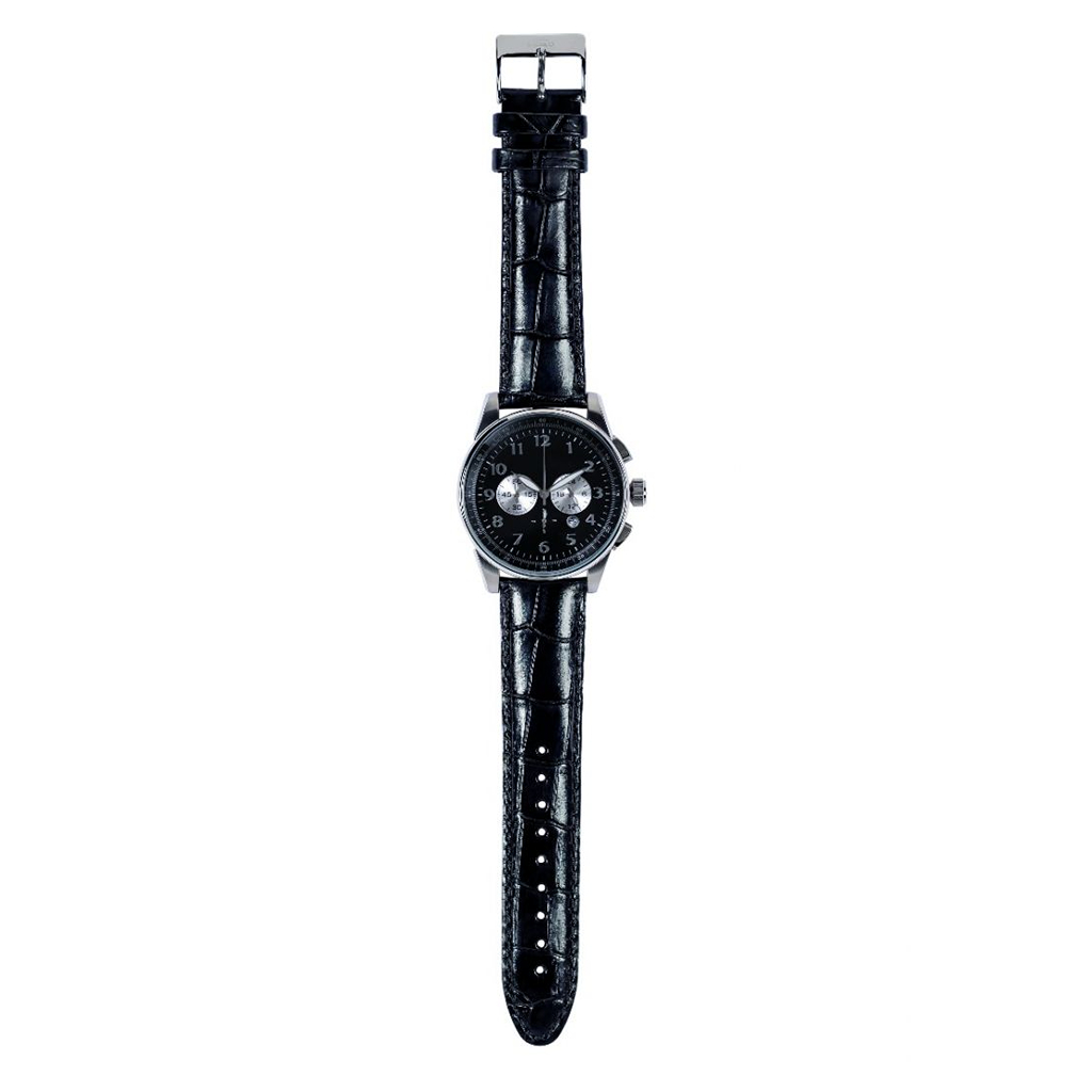 Gents chronograph watch with relief index