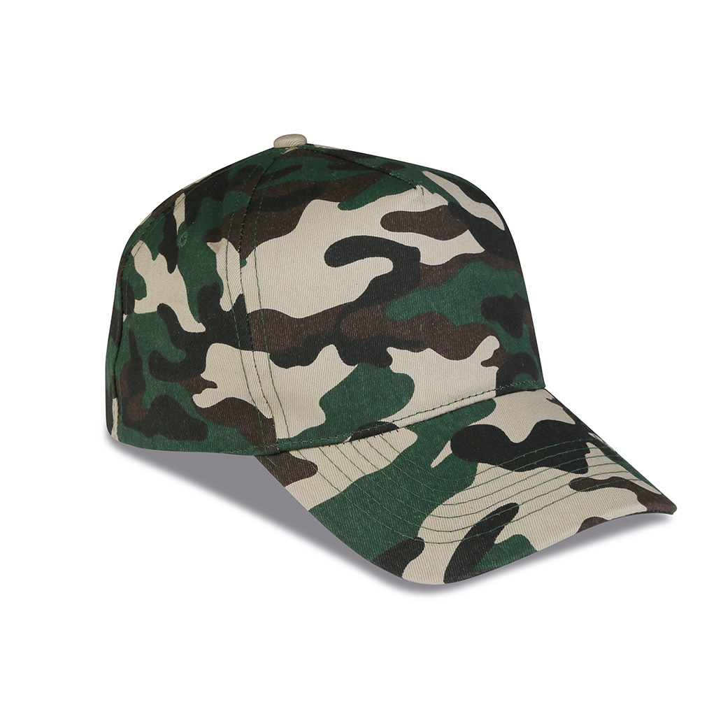 in cotton with pre-curved visor and adjustable velcro fastener.