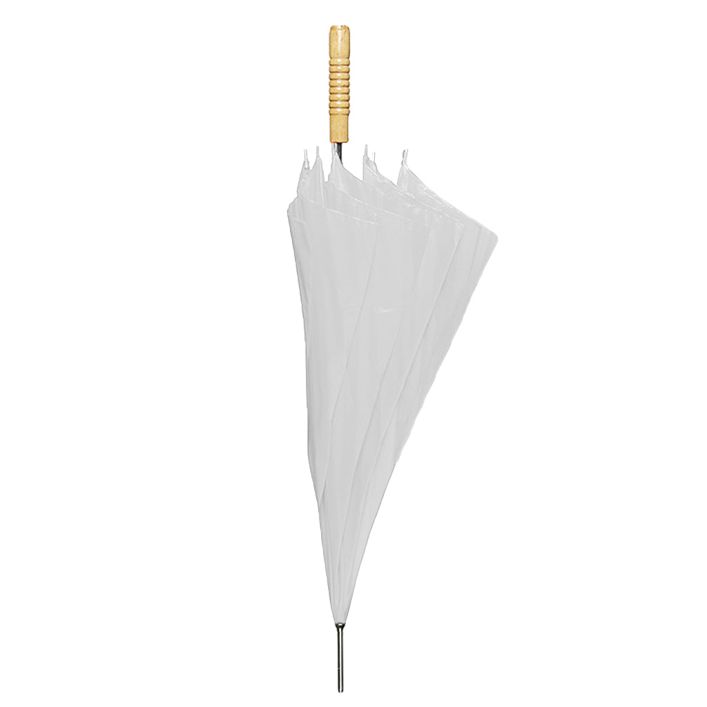 with straight wooden handle
