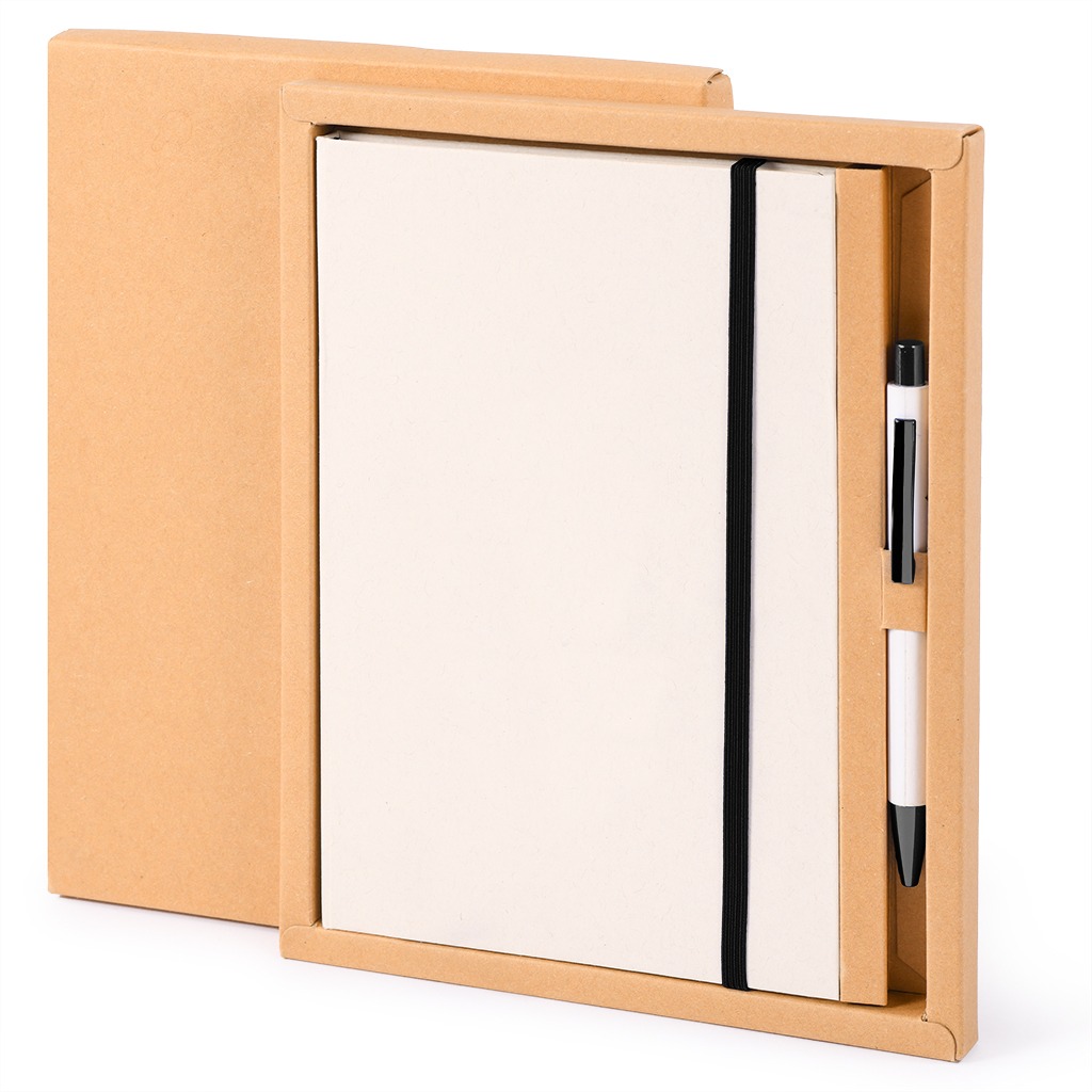 elegant gift box with ball pen with barrel made with recycled milk cartons