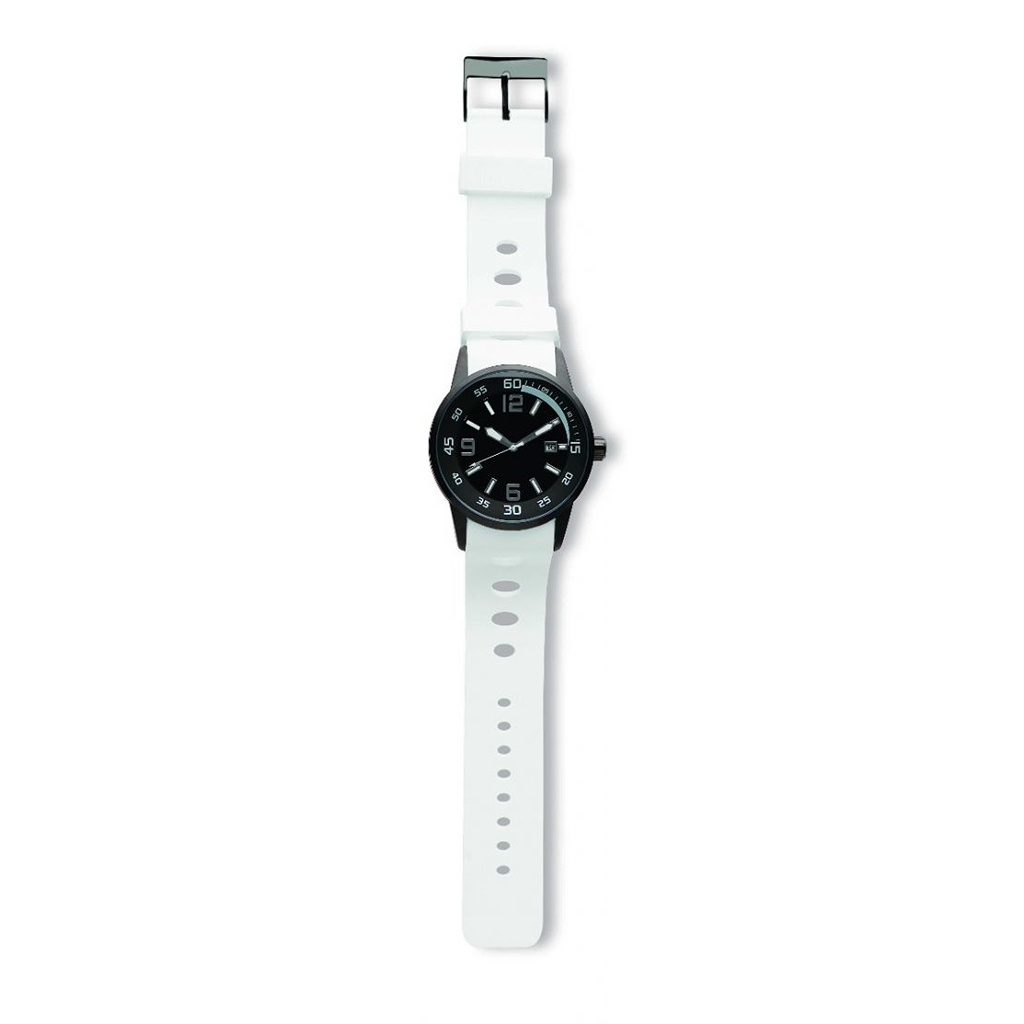 Gents analog watch with relief index