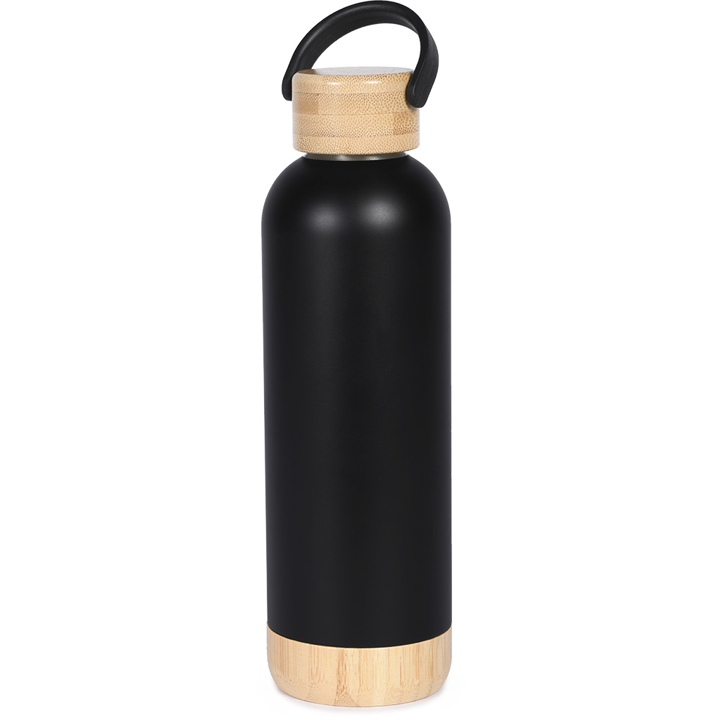 in stainless steel with bamboo base