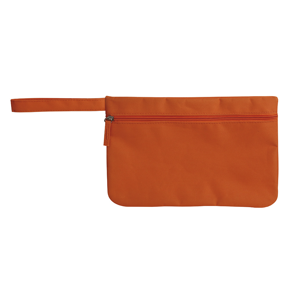 with handle and zipper fastener.