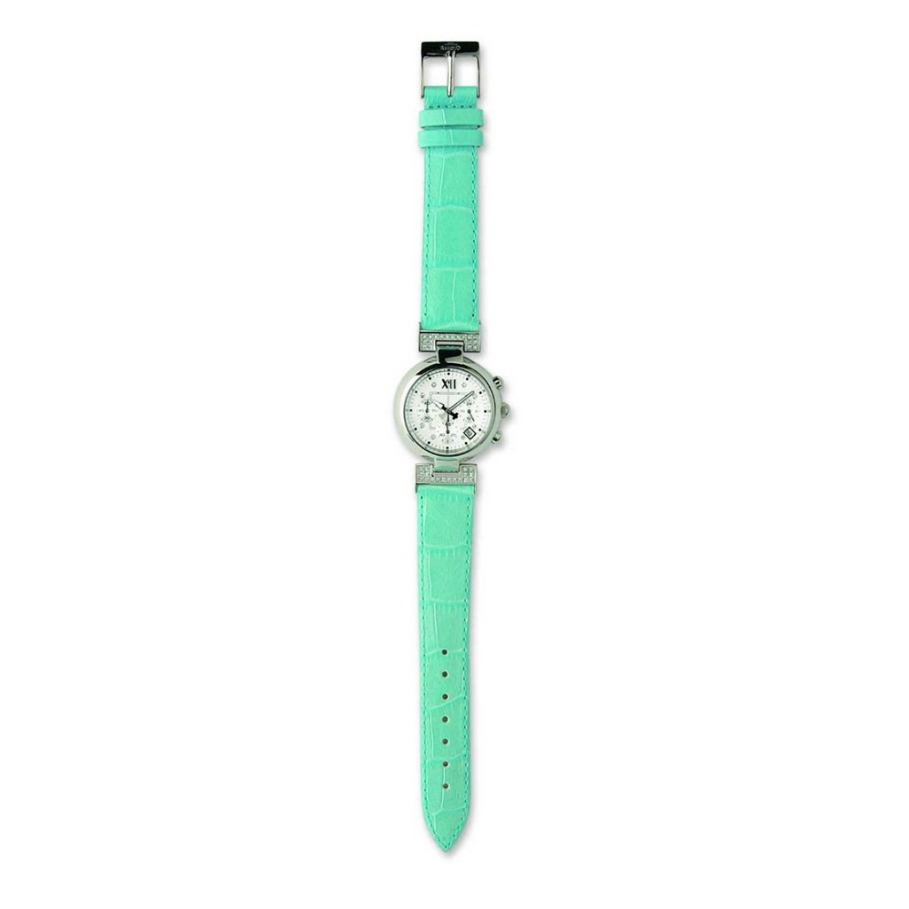 Lady chronograph watch with relief index