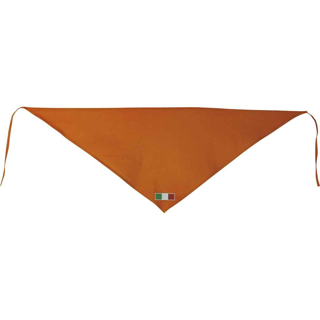 with embroidered Italian flag label.