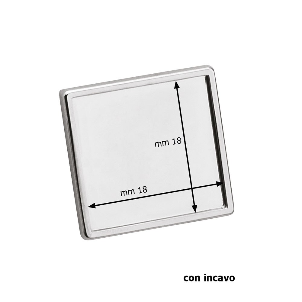 SQUARE BROOCH 21X21 RECESS 18.2X18.2MM