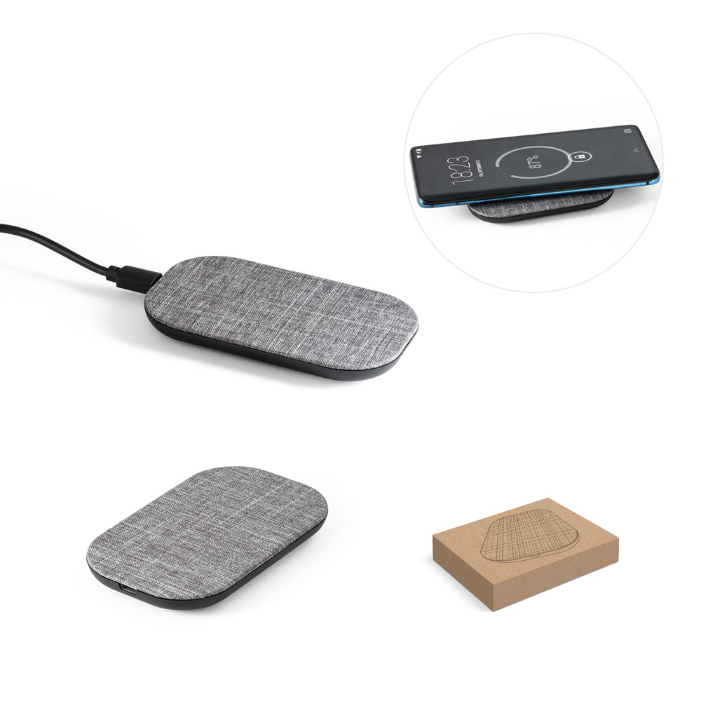 RENEWAL CHARGER. Fast 10W wireless charger in recycled PET (100% rPET)