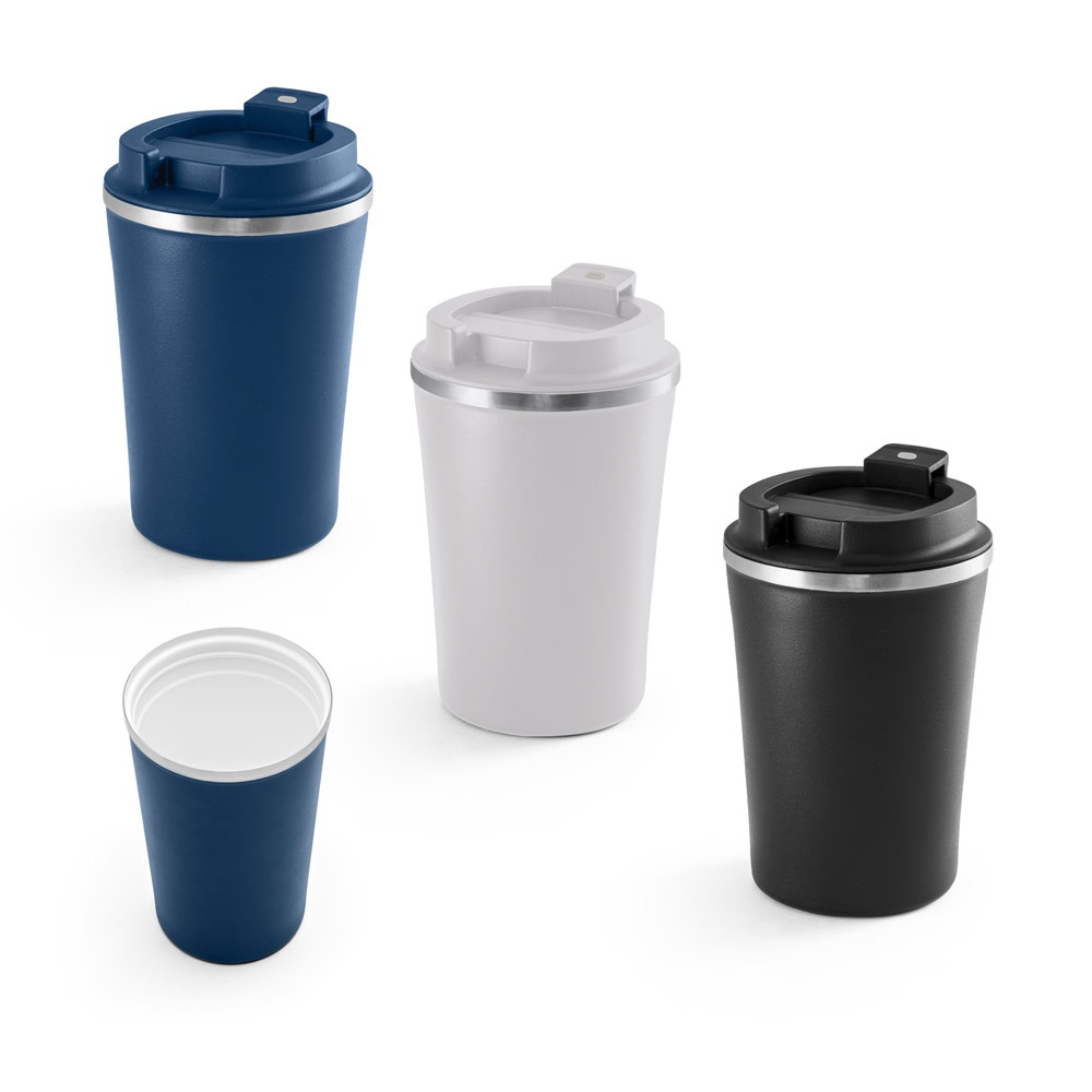 PHELPS CERAMIC. Stainless steel travel mug with ceramic interior finish 470 mL
