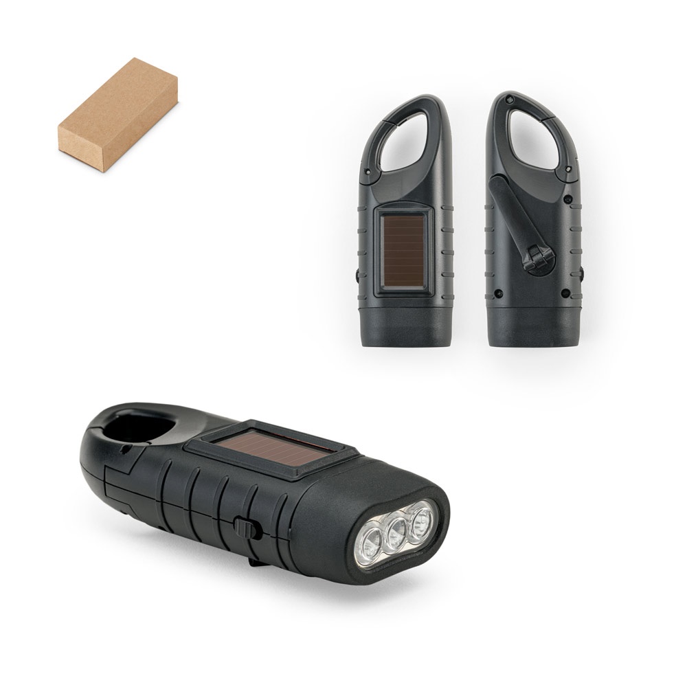 SOLARKY. Compact 0'5 W ABS torch with 3 white LEDs with 90 lumens