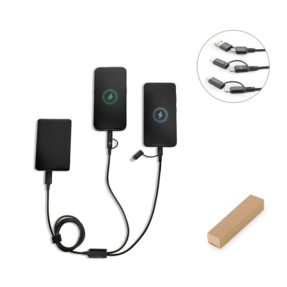 BERTOZZI. Super-fast 6-in-1 USB cable made from recycled aluminum (20%) and recycled PET (4%)