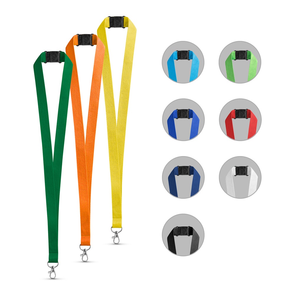 LEEDS. Polyester lanyard with safety clasp