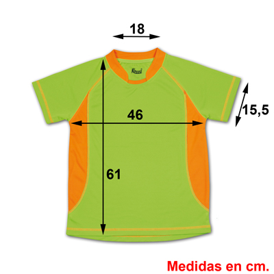KIDS TECHNICAL T-SHIRT ARABIA FLUORESCENT GREEN  12/14