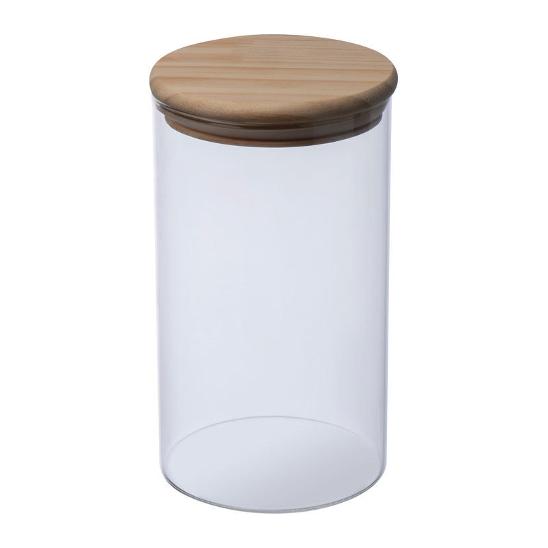 Glass jar with wooden lid, 1000 ml