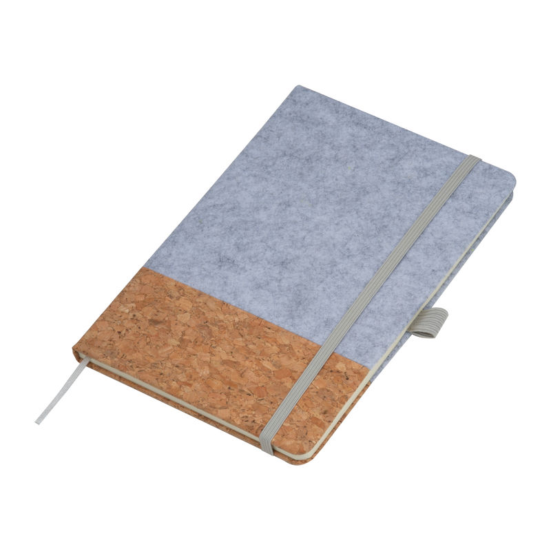 A5 notebook with cork and felt cover