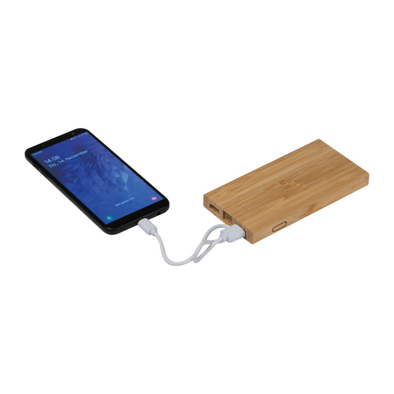 8000 mAh bamboo powerbank