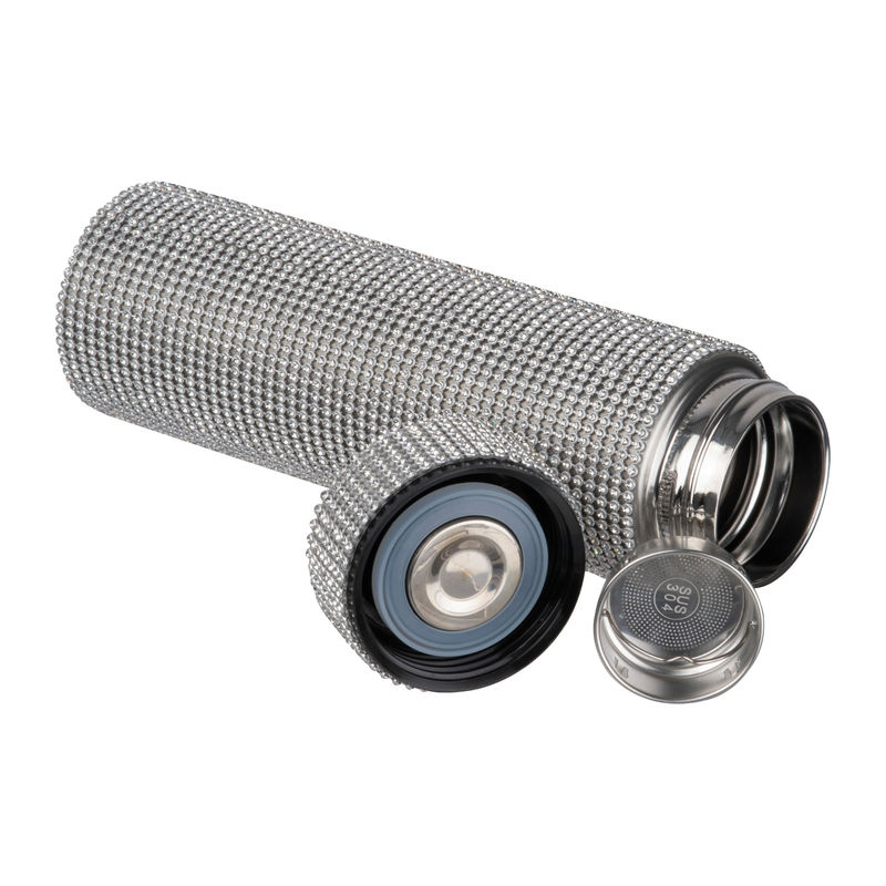 Large stainless steel bottle with rhinest, 500 ml