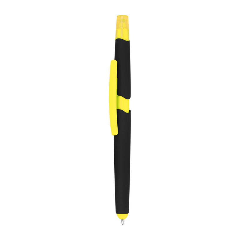 Plastic ball pen with highlighter
