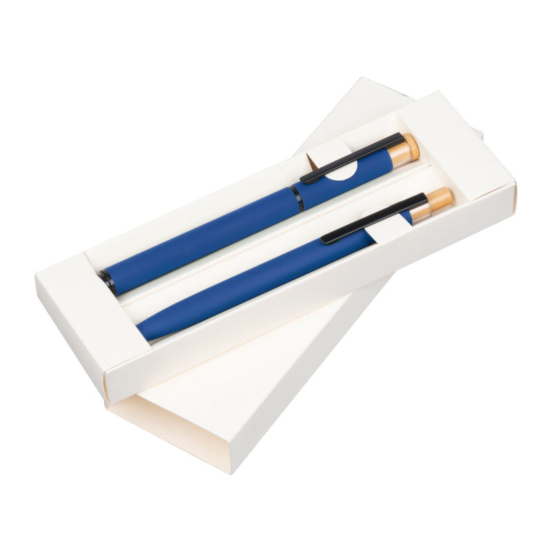 Writing set with pen and rollerball pen