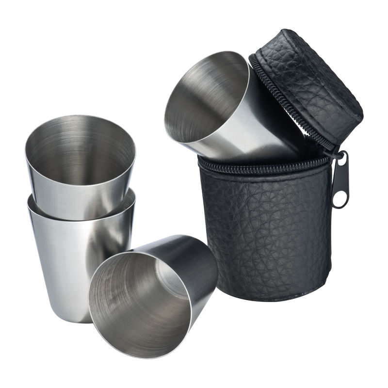 4 stainless steel cups, 4 x 30 ml