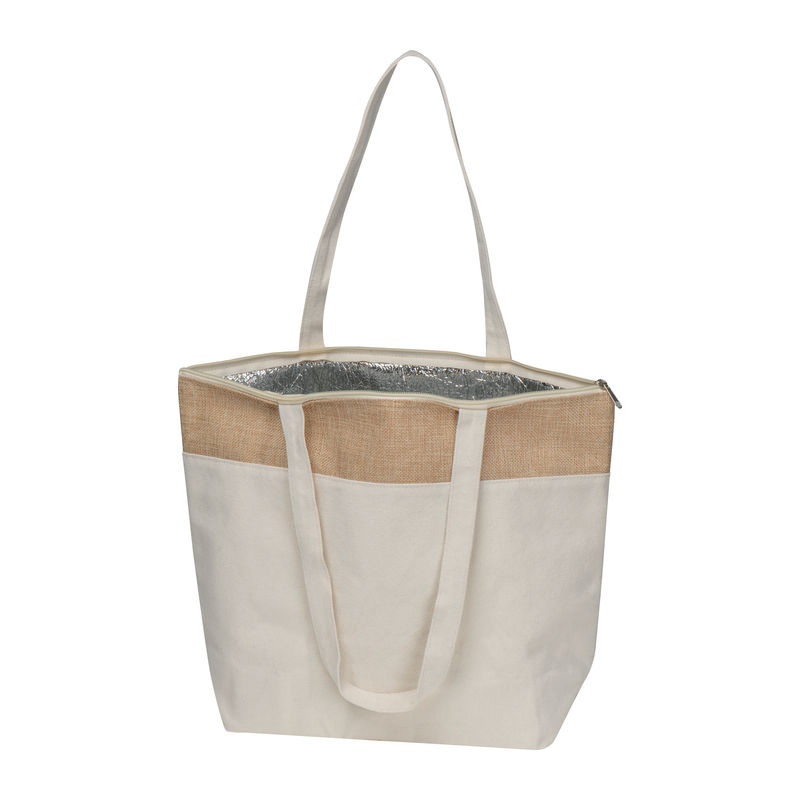Cooler bag made of cotton and jute