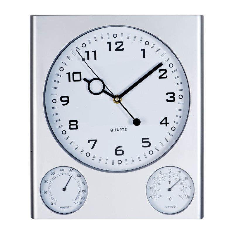 Wall clock with hygro and thermometer