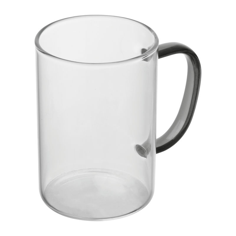 Glass mug with coloured handle, 250 ml