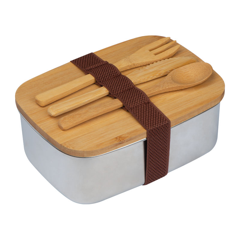 Stainless steel lunchbox with bamboo lid 
