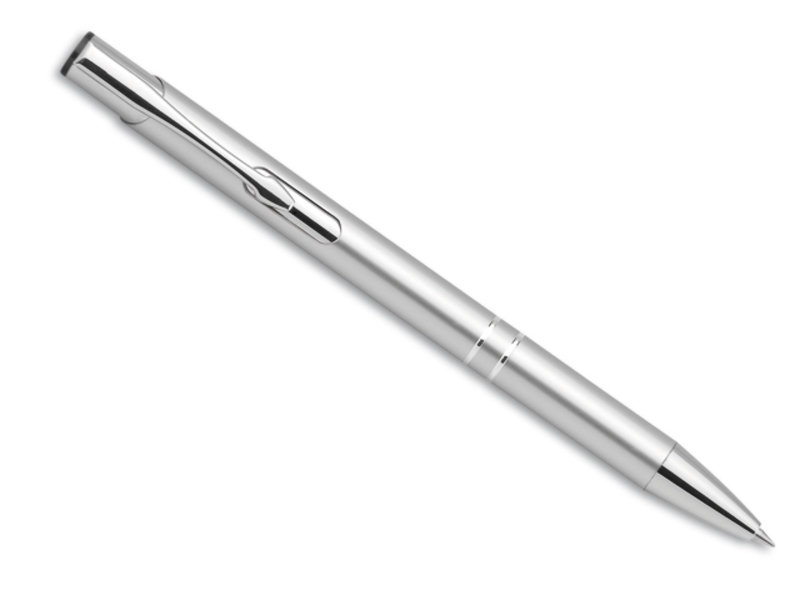 OLEG metal ball pen, blue refill, Satin silver