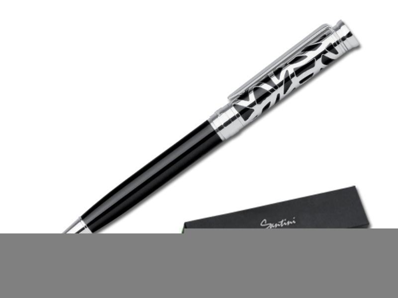 JUNGLE I metal ball pen, blue refill, SANTINI, Black