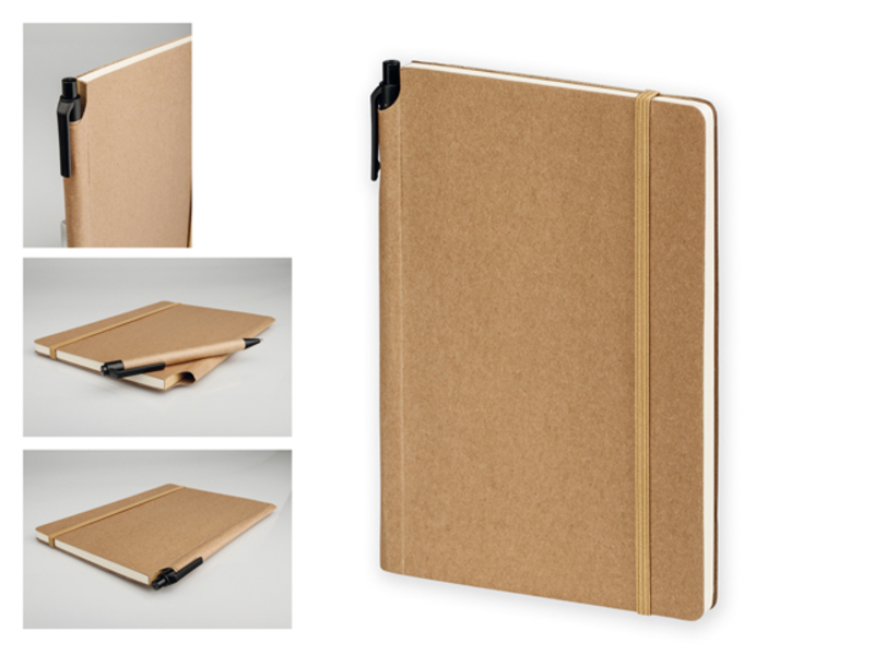 KAMEA II notepad with ball pen, 150x210 mm, Natural