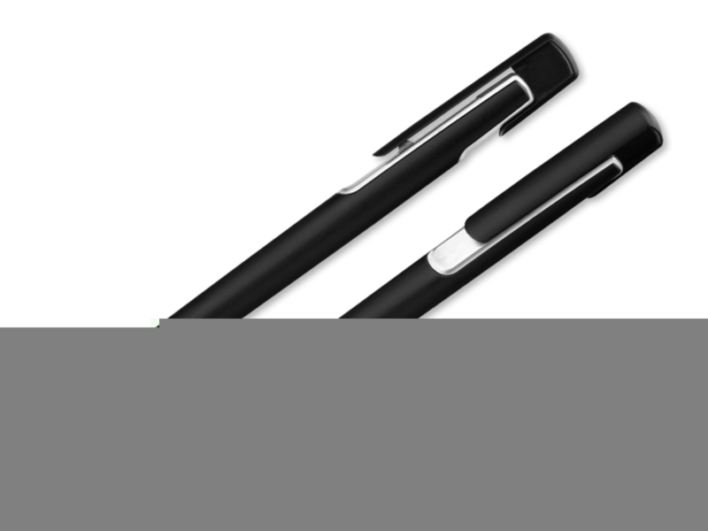 WADER DARK plastic ball pen, blue refill, Satin silver